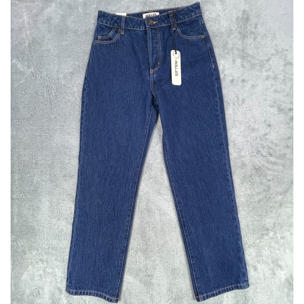 Rolla's Jeans Womens 25 Blue Classic Straight Ankle Mid Rise Straight Organic